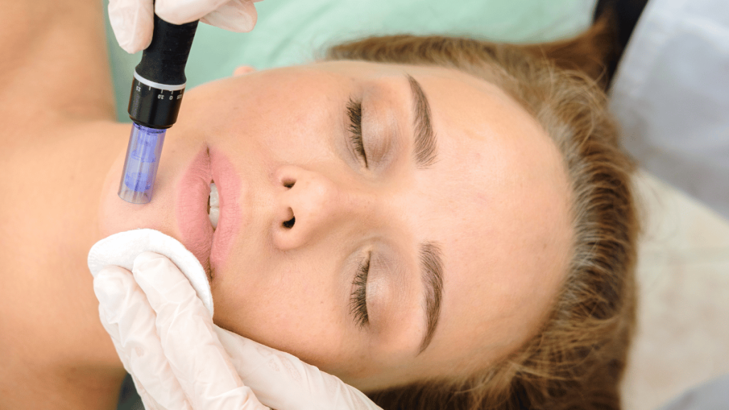 a beautiful woman having mesotherapy