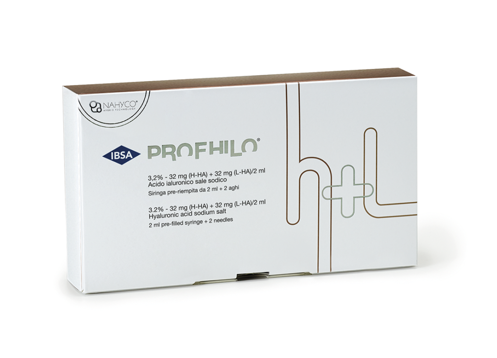A box of Profhilo injections with the highest concentration of hyaluronic acid.