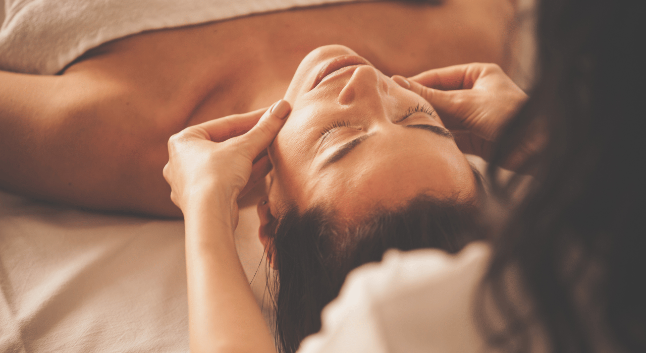 Woman doing an Exosome Facial