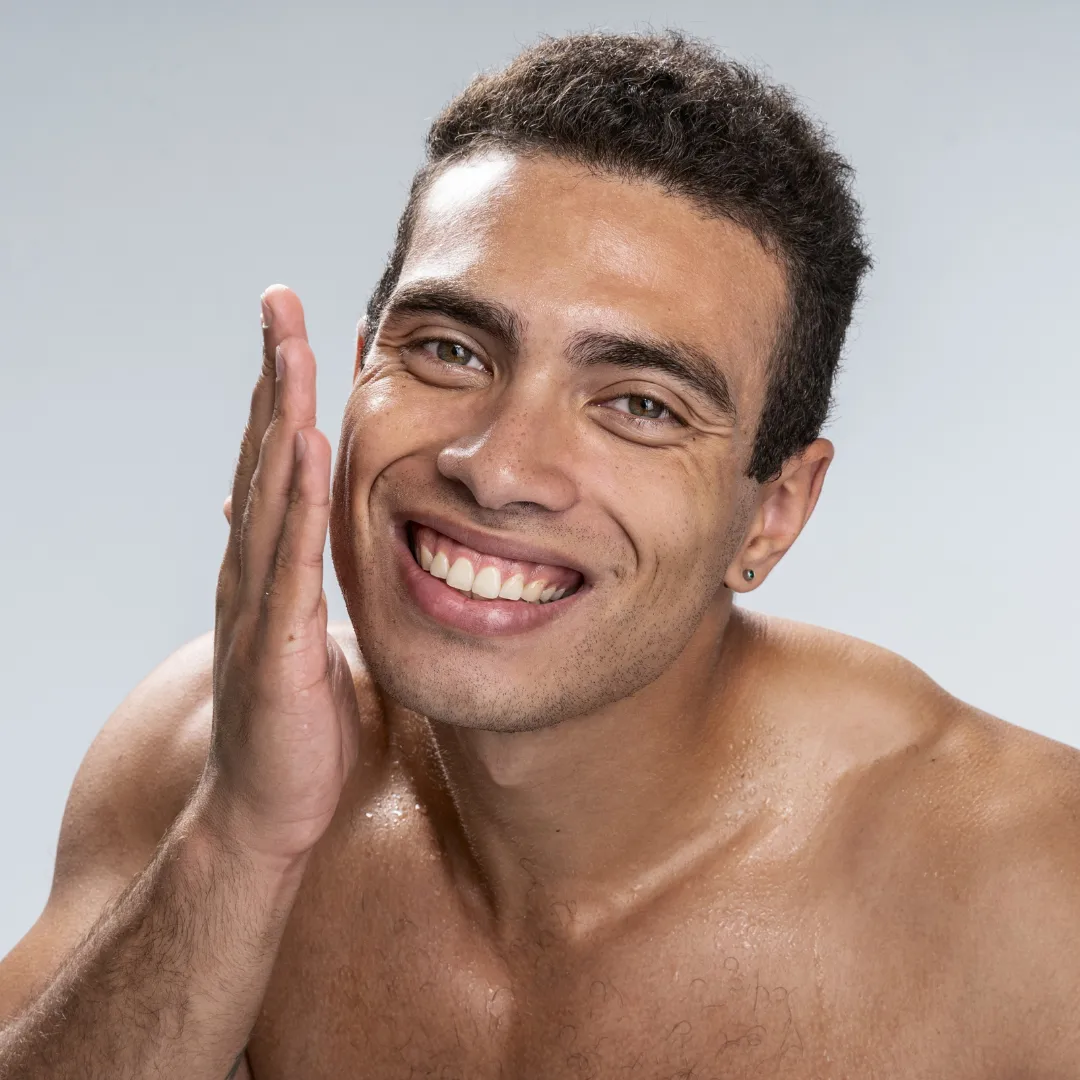 man with a clean skin