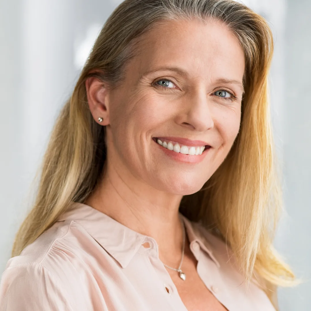 middle age woman happy and smiling