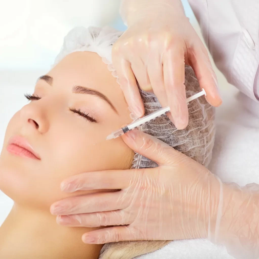 woman having an injection treatment